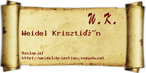 Weidel Krisztián névjegykártya